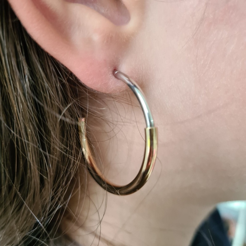 Two Tone Hoop Earrings